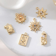 �羳���Ÿ߼���ͭ�ƽ�14K΢���ʯа�����۾���׹̫�����Ƶ�׹diy