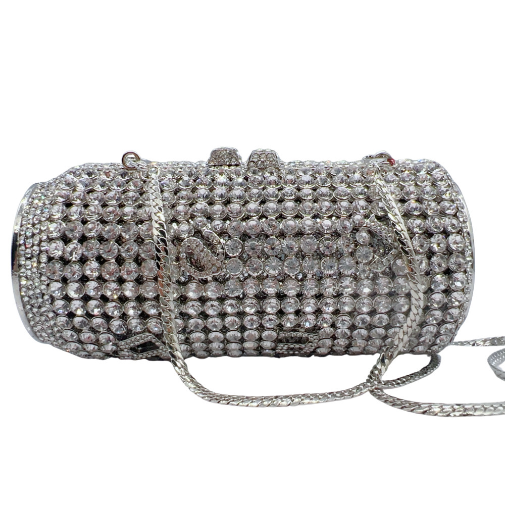 Transfronterizo fácil de traer bolsas de cena de taladro de cola de cerveza de taladro lleno de taladro de mano bolsas de mujer clutch nuevo
