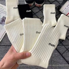 襪子男襪高筒加厚秋冬季潮流字母中筒襪保暖休閒防臭男士運動襪
