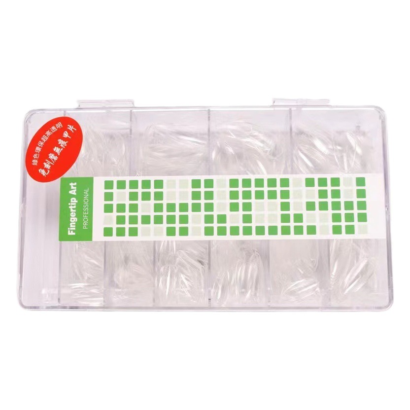 Transfronterizo nuevo sin costuras C arco tallado libre esmerilado extensión de esmalte de uñas trapezoidal esmalte de uñas 500 piezas en caja