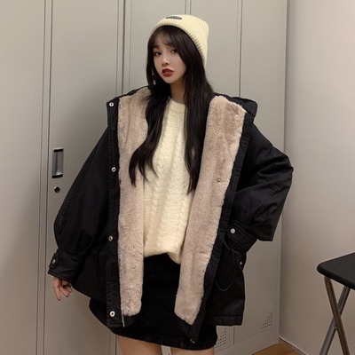 爆款棉服2020年新款秋冬百搭派克服加绒加厚中长款工装棉衣外套女|ms