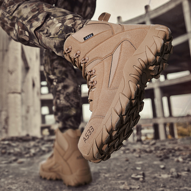 2025 botas de combate para hombres grandes botas de comercio exterior al aire libre de excursión de rescate de entrenamiento de campamento de montaña botas para hombres