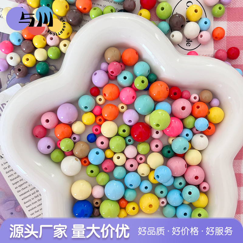 High-Quality Painted Round Beads with Straight Holes 4/6/8/10/12 for DIY Handmade Phone Chains, Necklaces, and Jewelry Accessories High-Quality Painted Round Beads with Straight Holes 4/6/8/10/12 for DIY Handmade Phone Chains, Necklaces, and Jewelry Accessories