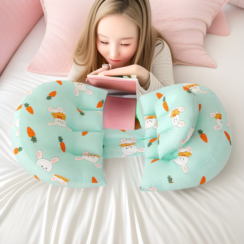 100% Cotton Pillow for Pregnant Women Bed Slope Waist Protection Pillow Side Lying Abdomen Care Sleeping Pillow Baoma Pregnancy Sleep Artifact
