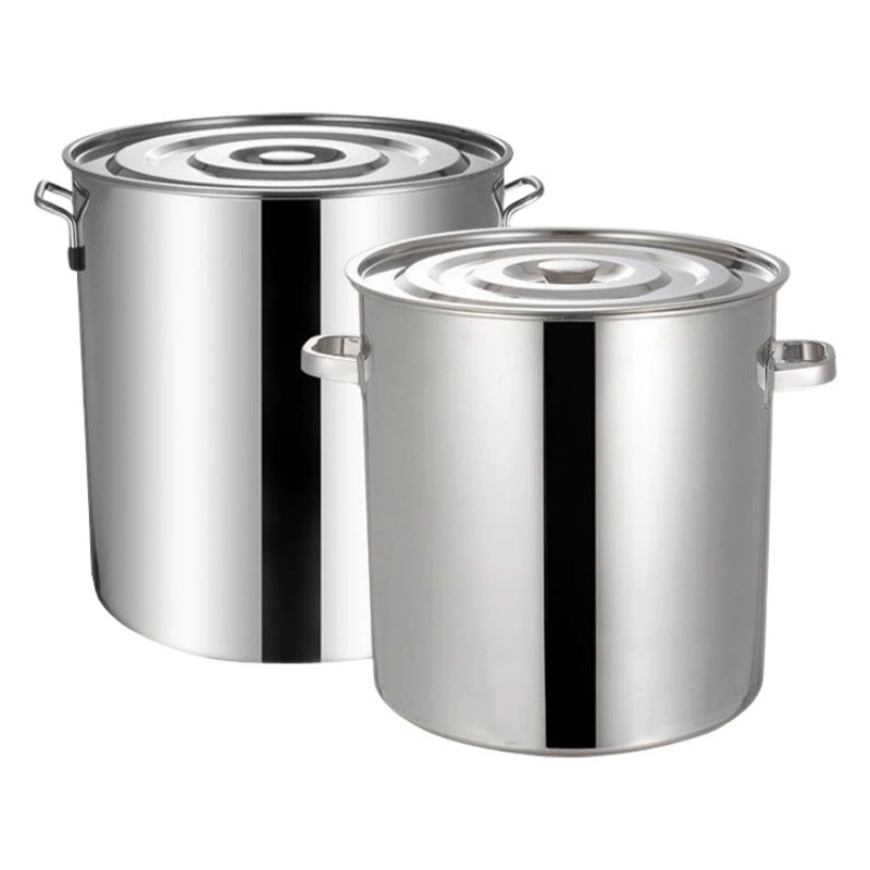 Коммерческое ведро для супа из нержавеющей стали утолщенное суповое горшок с крышкой ведро для хранения воды большой емкости ведро для риса ведро для ресторана