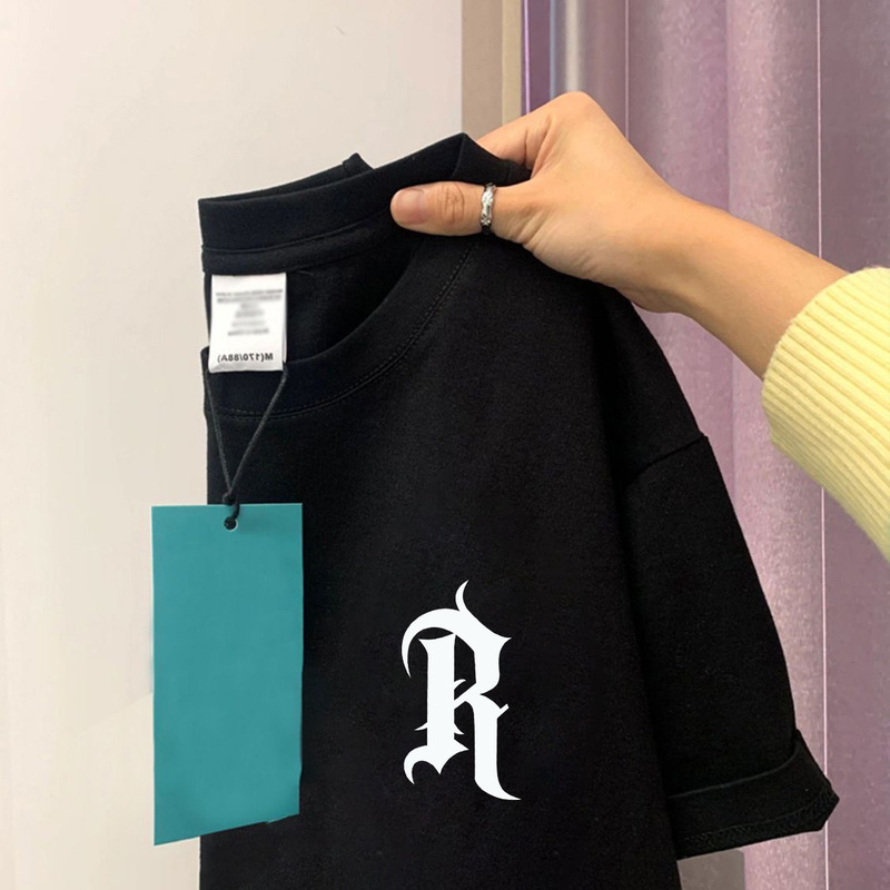 Foreign Trade Hot Trendy Brand Heavy Cotton Short-sleeved T-shirt Boys Teenagers Loose All-match Top T-shirt Base Shirt