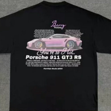 2024 Summer New Car Letter Print T-Shirt Men's and Women's Short Sleeve O-Neck Aesthetic T-Shirt Y2K