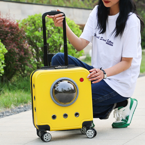Mo pet cat bag pet outing portable trolley case cat bag cat suitcase large capacity portable flight case
