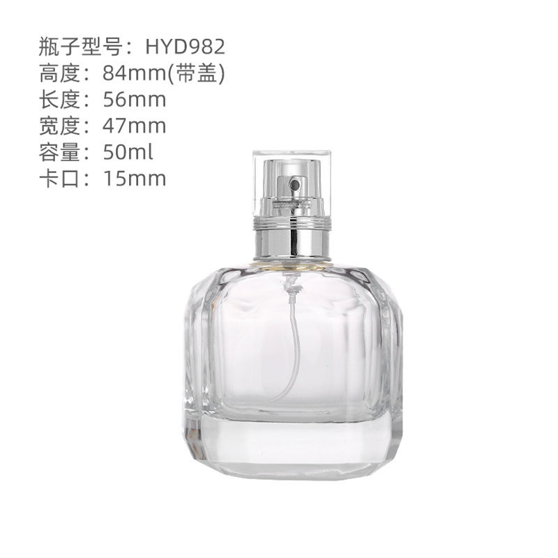 Subbotella de perfume 30/50/100ml botella de tarjeta cosmética botella de perfume de vidrio transparente botella de perfume botella desnuda