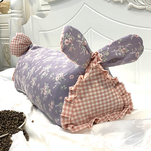 Popular Pure Cotton Double-Layer Gauze Rabbit Pillow with Buckwheat Husk Pillow Core, Neck Protection Pillowcase, Comfortable Buckwheat Pillow with Rabbit Ears and Breathable Design