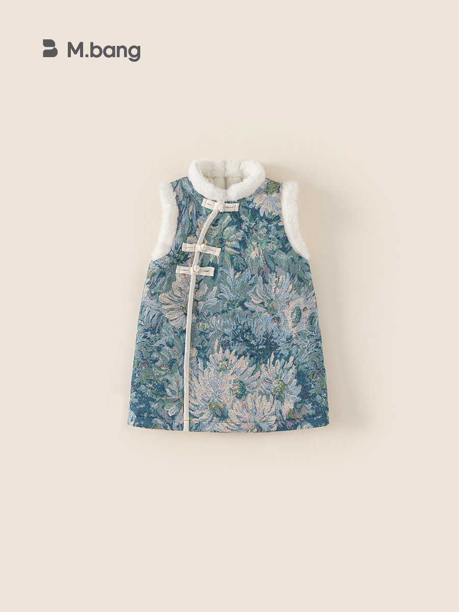 Yubao ropa para niños niñas vestidos de flores chinas otoño invierno nuevo estilo chino vestido de flores retrógradas