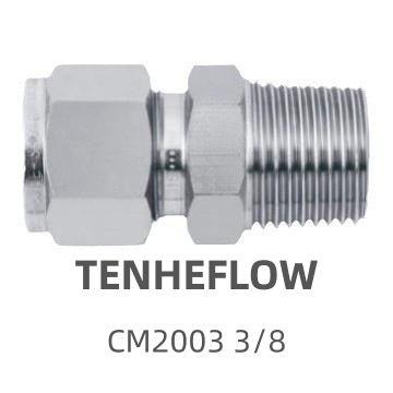 TENHEFLOW不锈钢快速接头CM2003 3/8卡套式外螺纹直通接头