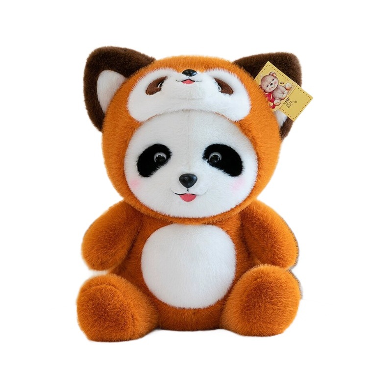 Linda transformación mapache panda muñeca peluche pequeño panda muñeca muñeca almohada niño niña regalo