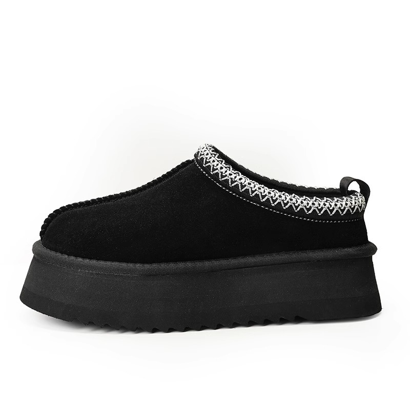 Supermodel-Star hir déif geschnidden ethnesch Wand- a Schnéistiefelen fir Fraen am selwechte Stil, pelzeg Schong fir Hierscht- a Wanterkleeder, décksohleg Kottengpantoffelen_voghion.com