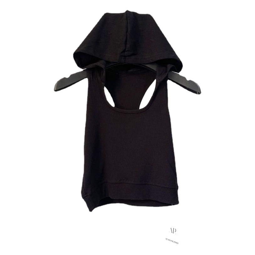 Verano niñas chaleco bebé estilo occidental personalidad de los niños marca de moda estilo coreano diseño de moda con capucha sin mangas corto superior