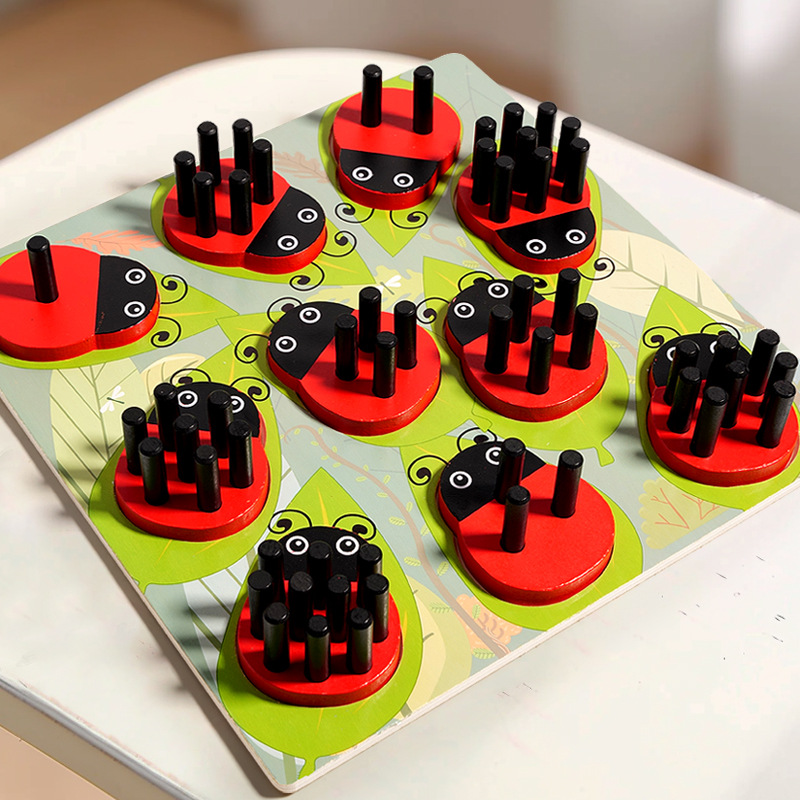Juguetes de juego de mariquitas para niños, número de cognición, combinación de bloques de construcción de iluminación, jardín de infantes, educación temprana para bebés, Montessori