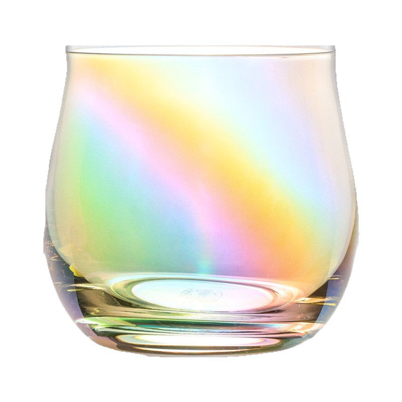 Regalos de cumpleaños importados arco iris tazas de agua de cristal de alto valor facial tazas de agua caseras lindas tazas de chicas caja de regalo