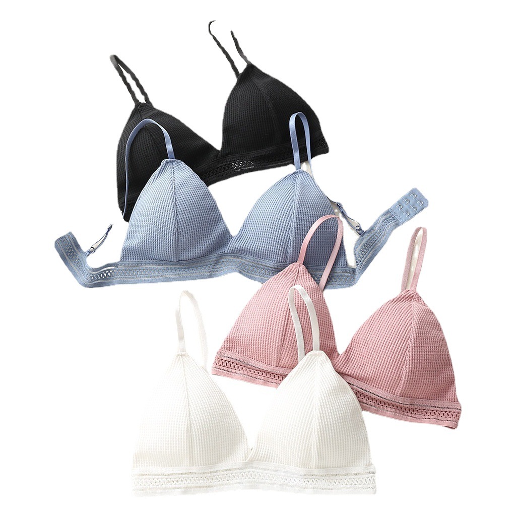 Ropa interior de estilo francés para mujer delgada taza de triángulo sexy pecho pequeño correa de empuje inalámbrica tubo superior sujetador de espalda de belleza de un solo pecho
