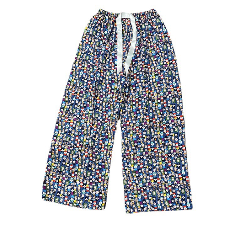 Pantalones anchos para mujer pantalones de pijama de algodón de verano para mujer Pantalones casuales de ropa para el hogar pantalones finos antimosquitos de noveno mes para mujer se pueden usar afuera