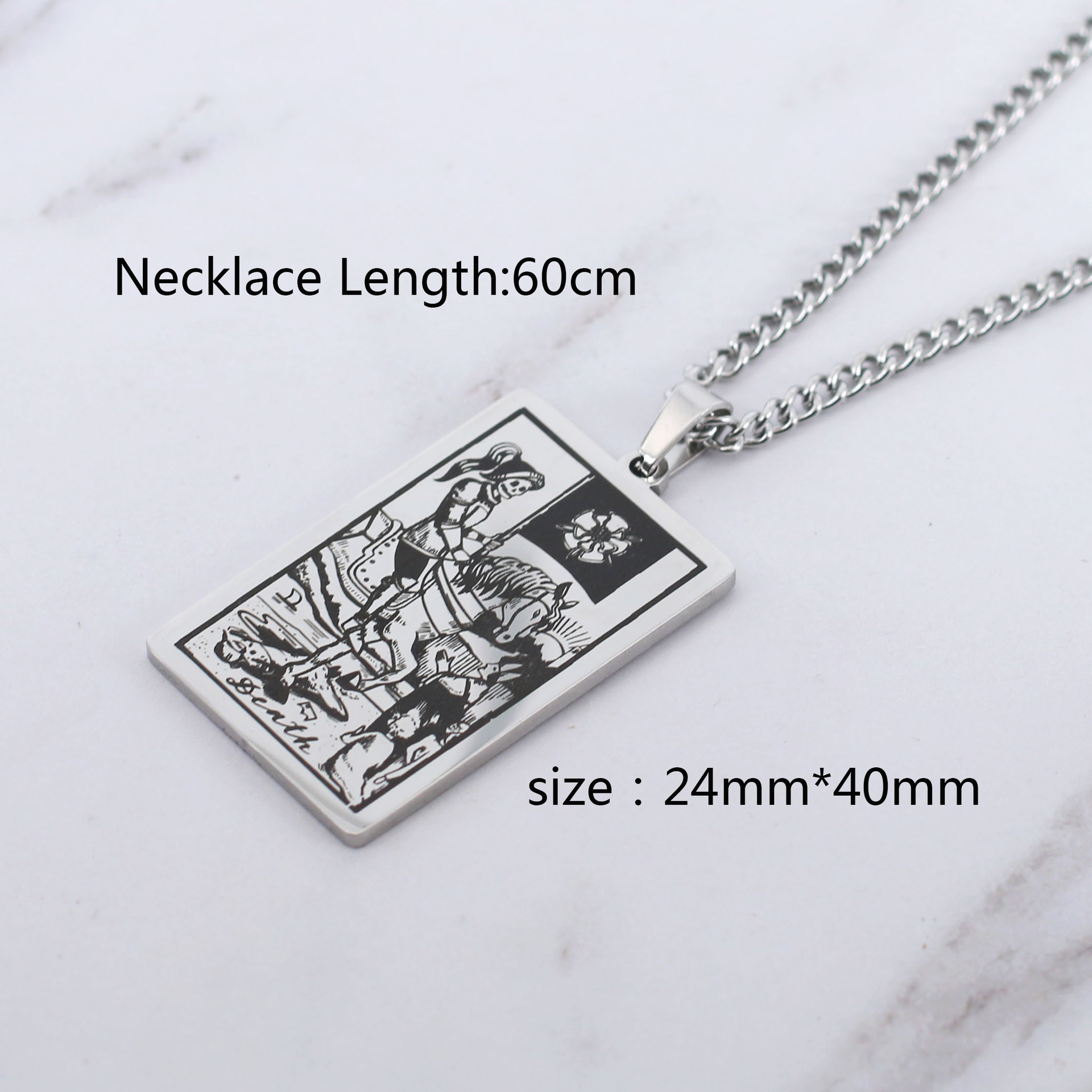 Retro Tarot Stainless Steel Titanium Steel Plating Necklace display picture 1