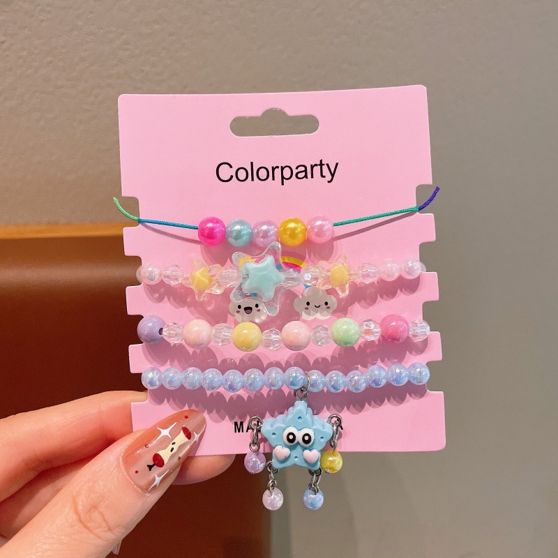 Set de pulseras de acrílico para niños con cuentas de frutas coloridas – joyería versátil, venta caliente transfronteriza.