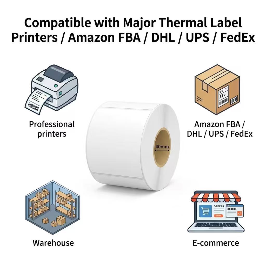 Tres papel de impresión de código de barras autoadhesivo termosensible 100*100*150*80*60*7020 papel de etiqueta térmica en stock