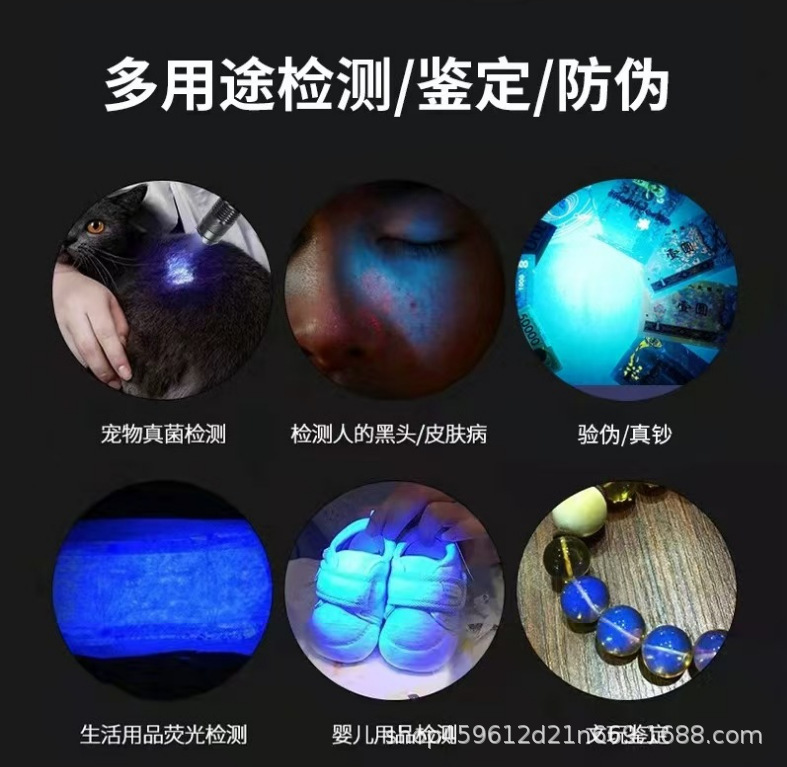 A large number of in stock LED ultraviolet violet flashlight UV money lamp pet mini violet lamp flashlight