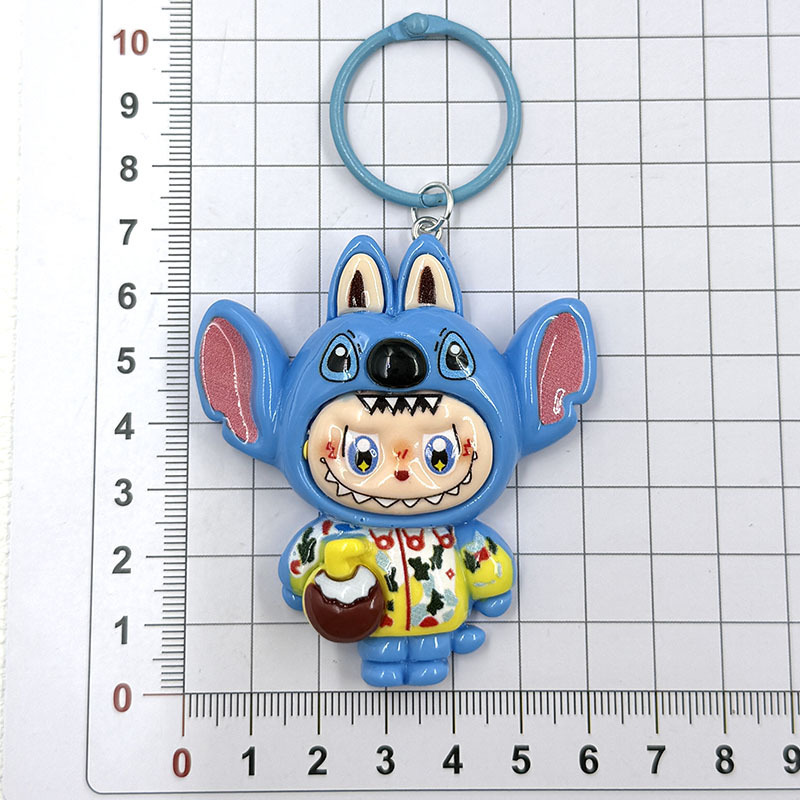ラブブキーホルダー、かわいい漫画風バッグチャーム、携帯電話ストラップ、クリーム接着剤樹脂アクセサリー、卸売|undefined