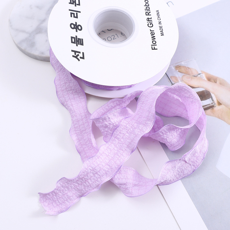 Nueva ola cinta plisada espina de pescado cinturón de hilo de oreja flor tienda de flores embalaje cinta pastel hornear cinturón de tela floral