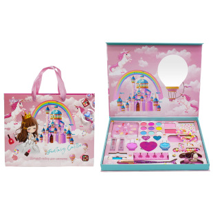 Foreign trade children's house make-up simulation cosmetics beaded set box unicorn three-in-one make-up suit wholesale