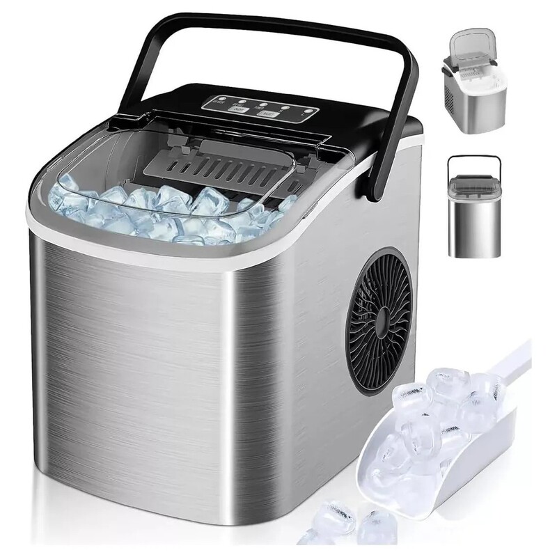 Cross-border source ice maker for home use, small-sized, low-power, 15KG stainless steel fully automatic ice cube maker for dormitories
