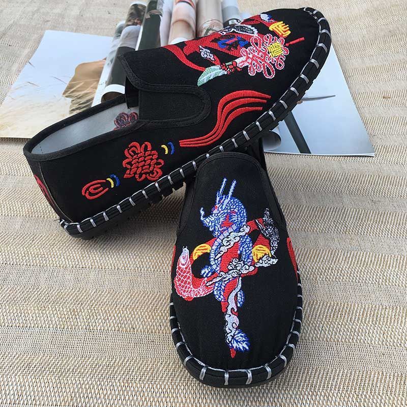刺繡老北京布鞋精神小夥帆布鞋西山社會鞋情侶休閑豆豆鞋廠家批發