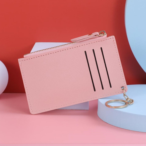 Korean style zipper women's multi-card slot coin purse multi-function card holder bank card PU bus card holder candy color