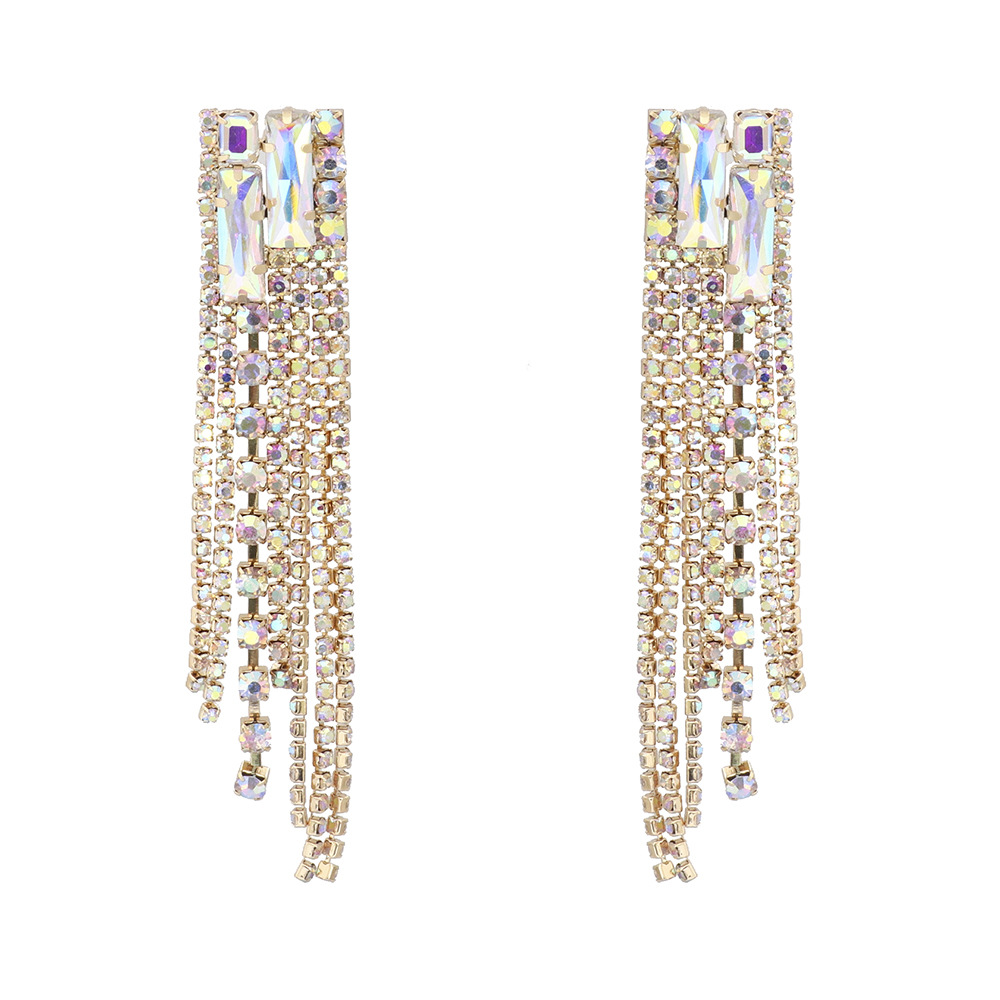 1 Pair Fashion Geometric Alloy Plating Rhinestones Women's Drop Earrings display picture 2