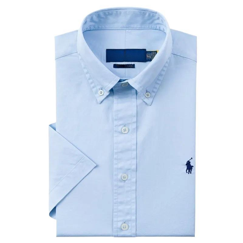 Camiseta de solapa bordada estándar de caballo RL de verano Camiseta POLO de hombre transfronterizo Camisa de negocios de manga corta de comercio exterior