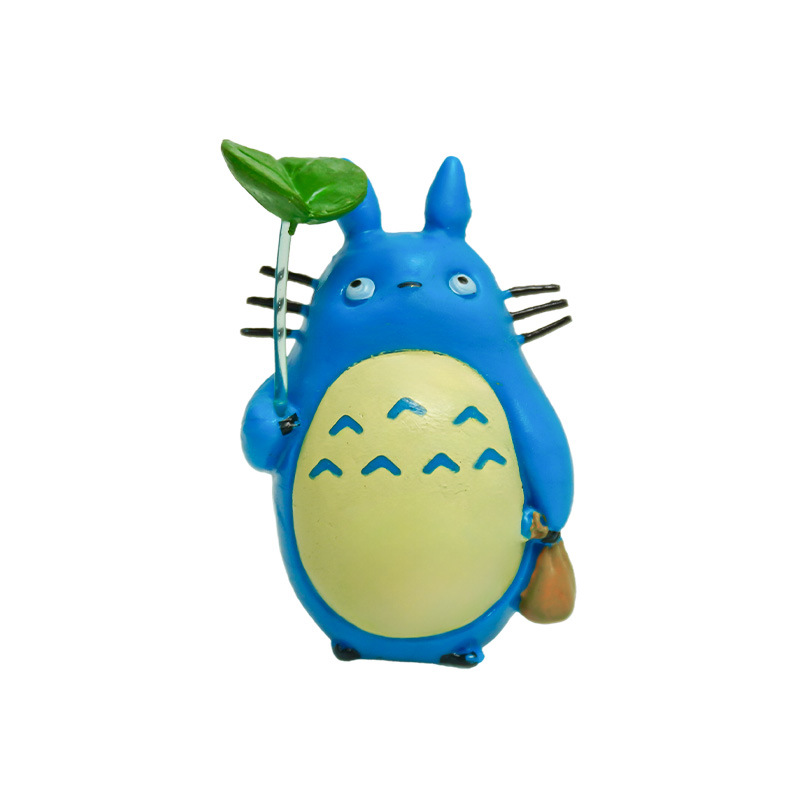 Pecera explosiva Diy Totoro adornos pequeños trébol de resina que levanta hojas Hayao Miyazaki decoración interior micro paisaje