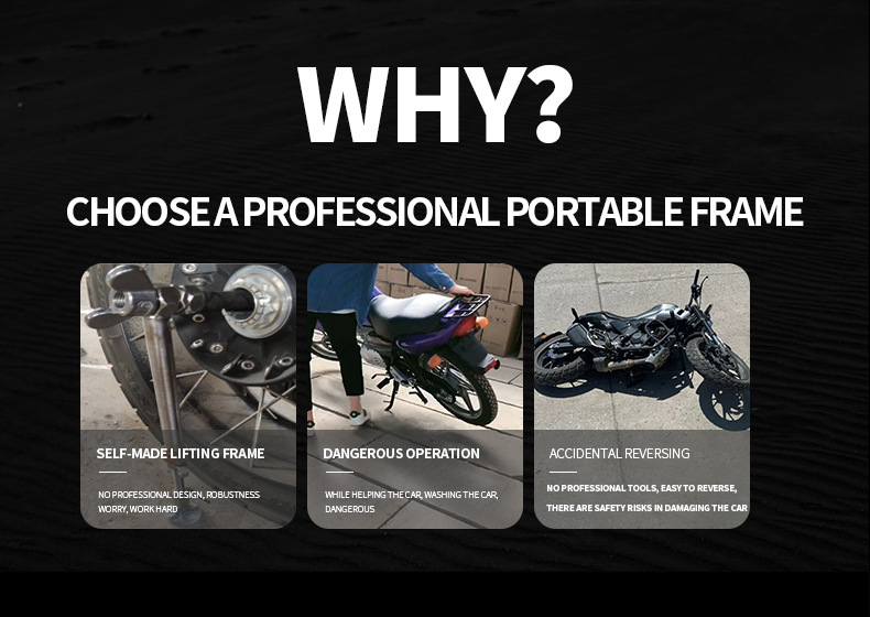 New Motorcycle Foldable Heavy-Duty Motorcycle Lift Frame Rear Wheel Fixed Support Frame Parking Frame Portable Labor-Saving Lifter