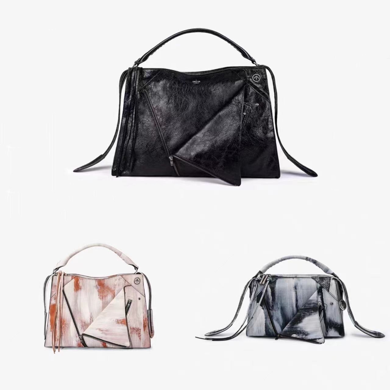 2025 New Style Lapel Bag, Fashionable Large-Capacity Tote Bag for Women, Pleated Arrow Bag, Single Shoulder Crossbody Underarm Motorcycle Bag