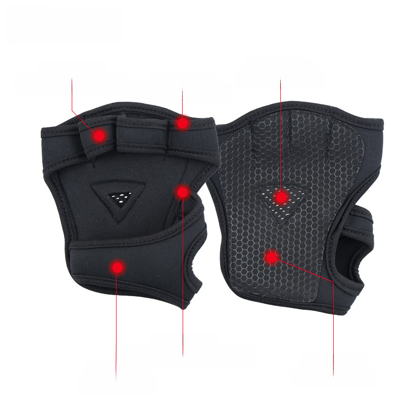 Gants d'haltérophilie respirants antidérapants et anti-callosités pour équipement de fitness en coton laminé pour hommes et femmes_voghion.com