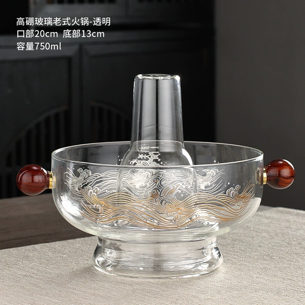 Glass old-fashioned hot pot-transparent