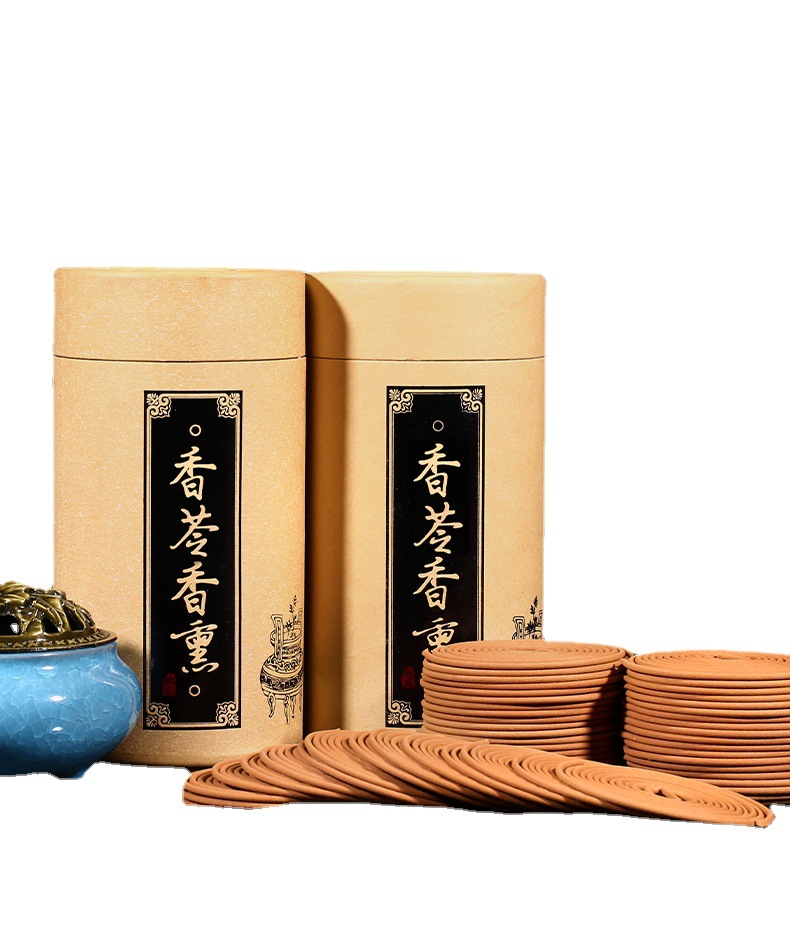 广州厂家批发蚊香纸筒檀香纸罐通用纸盒包装罐牛皮纸沉香纸圆筒