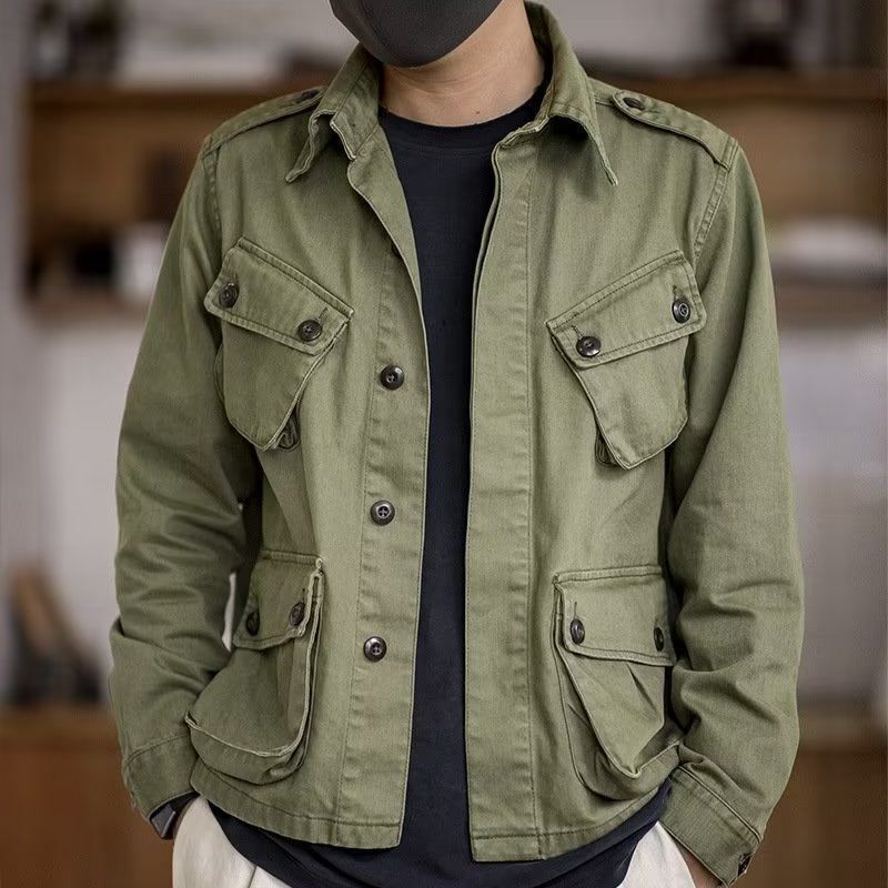 American Retro Military Green M65 Field Jacket Ami Khaki Windbreaker Jacket Men's Anti-Wrinkle Ready-Made Casual Suit