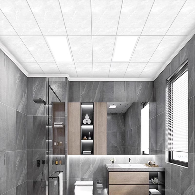 Techo integrado Techo de refuerzo de aluminio Techo de baño de cocina 300x600 conjunto completo de techo de material