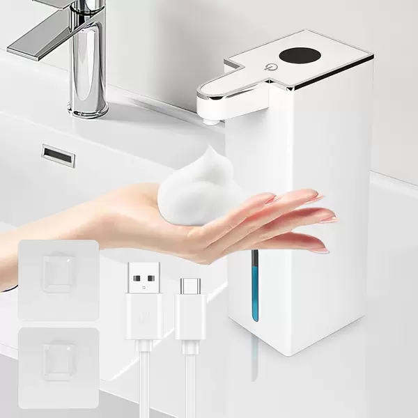 Automatic Sensor Foam Soap Dispenser for Home Use, Rechargeable Touch Electric Soap Foaming Device, Soap Liquid Dispenser, Hand Sanitizer Machine