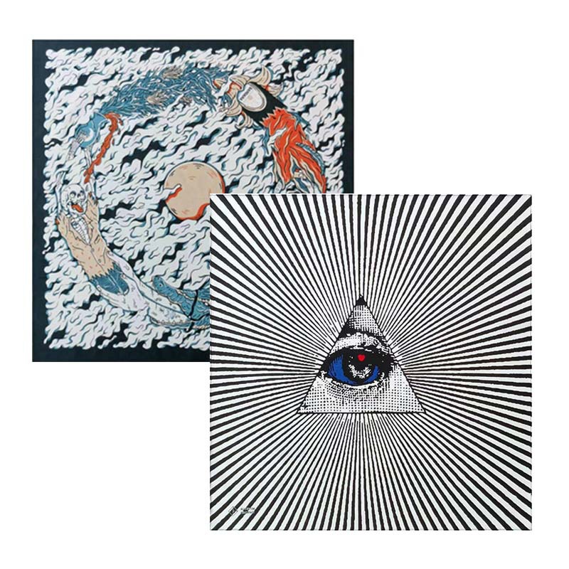 55cm Pure Cotton Printed Square Scarf Lost at Sea Nautical Scarf Hip-Hop Street Dance Outdoor Headscarf Bandana