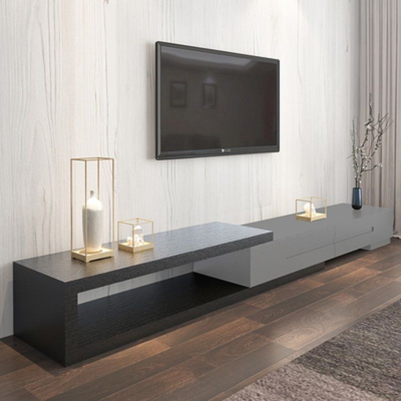 블랙 + 그레이 접이식 TV 캐비닛