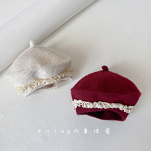 2025新款女宝宝贝雷帽春秋冬季保暖婴幼儿童针织羊毛混纺毛线帽子