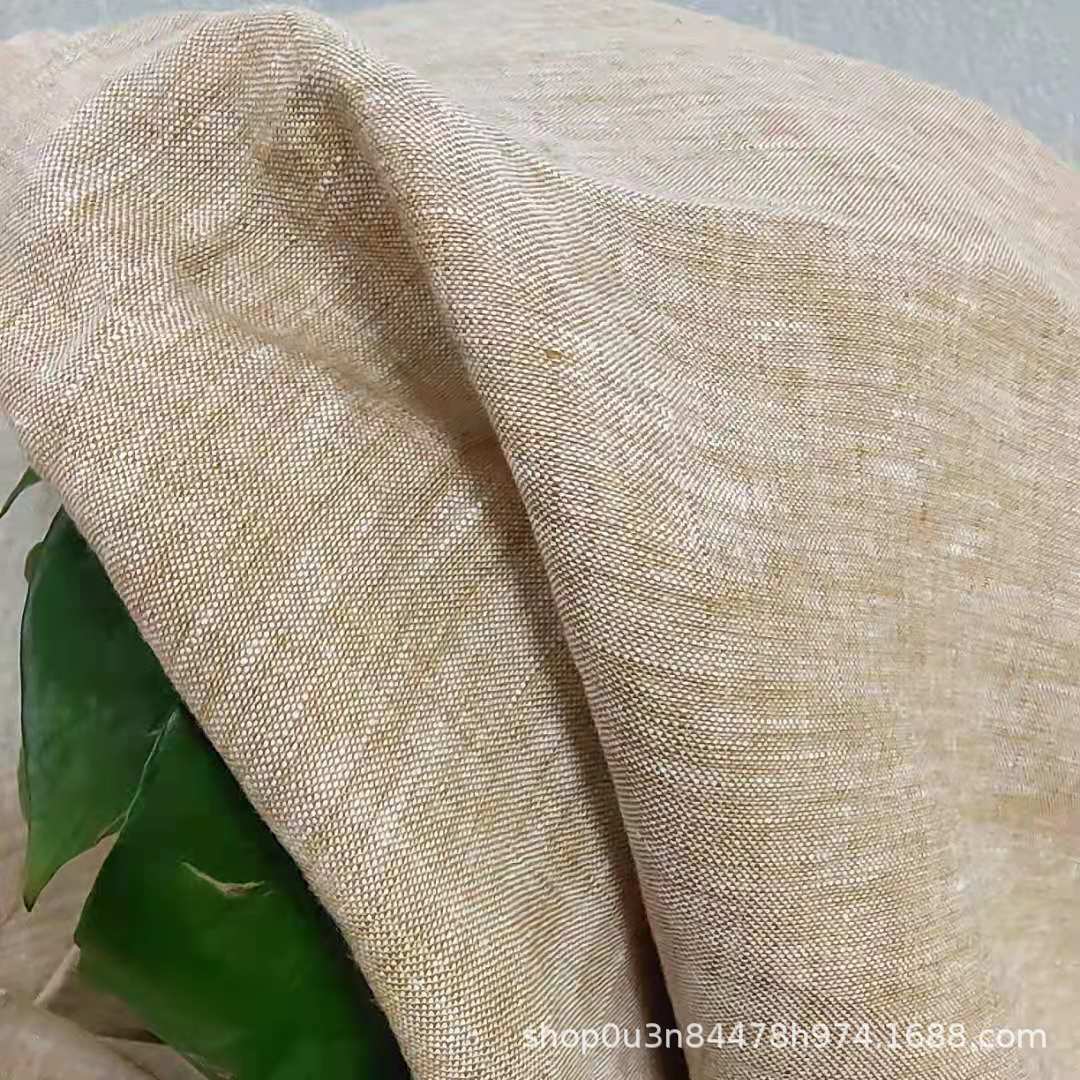 纯亚麻经纬异色宽幅酵素洗面料 100%linen 双色色织床品亚麻布料