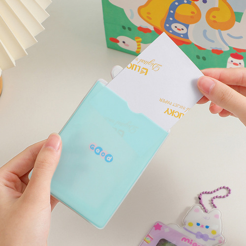 Korean version of Cartoon Cat Goo Ka Card Holder Cute Girl Three-Inch Polaroid Photo Storage Bag Small Card Card Bag Pendant