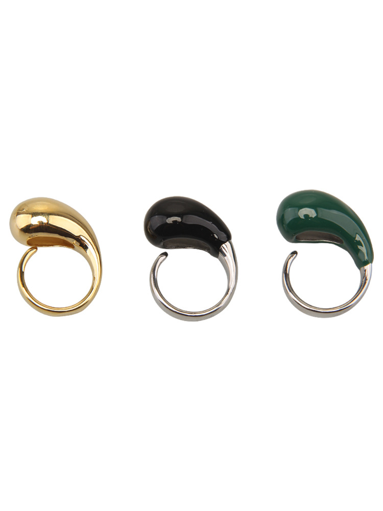 Großhandel Schmuck Elegant Retro Wassertropfen Legierung Einbrennlack Überzug Offener Ring display picture 28